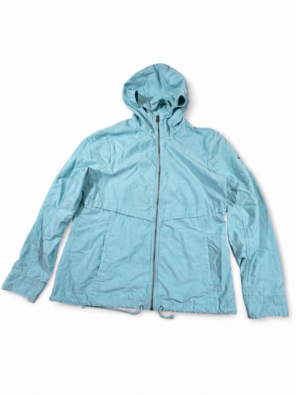 Columbia Lightweight Hooded Windbreaker Jacket Blue Large Outdoor Hiking